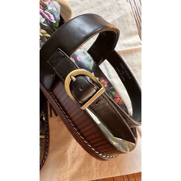 $258 NIB Johnny Was Double Band Leather Sandal Size 10 Ombre Multicolor Floral - Picture 9 of 10